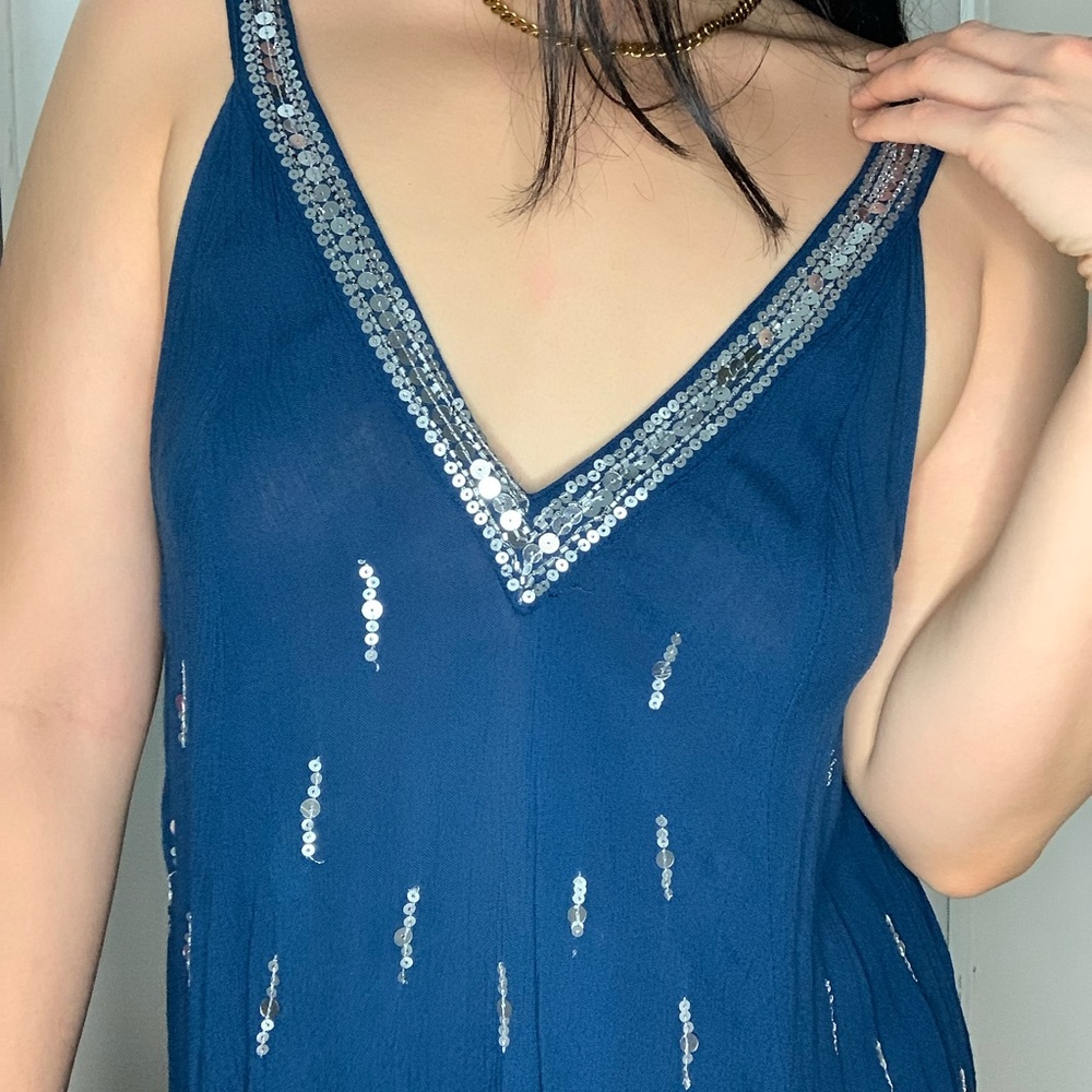Free People backless blue dress